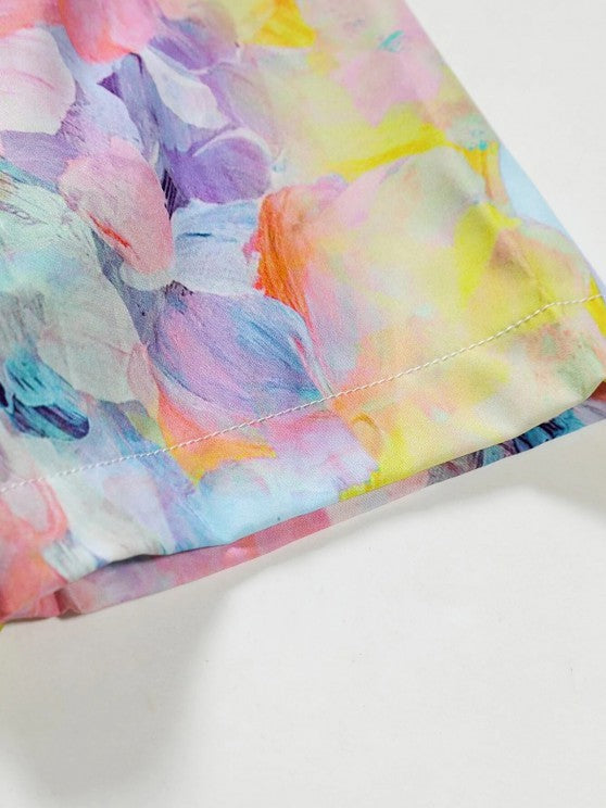 Splash Tie Dye Shirt And Casual Shorts Set - Grafton Collection