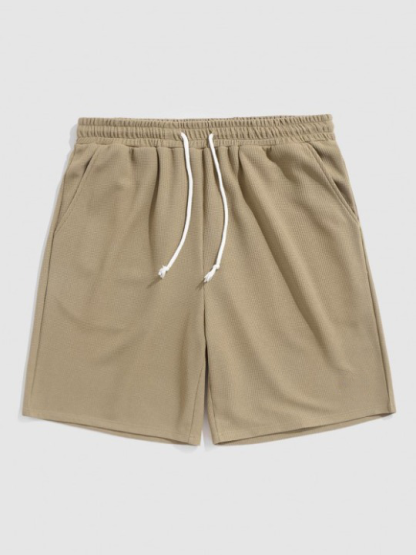 Textured Drawstring Shorts Set - Grafton Collection