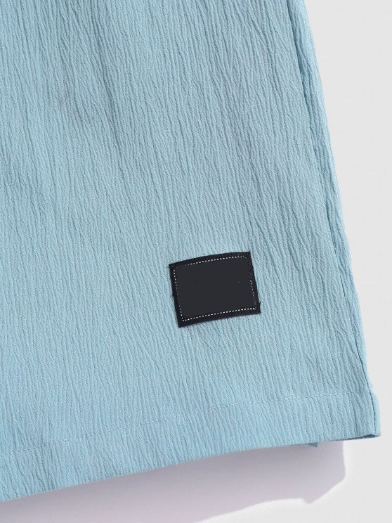 Flap Pocket Shirt And Applique Décor Shorts - Grafton Collection