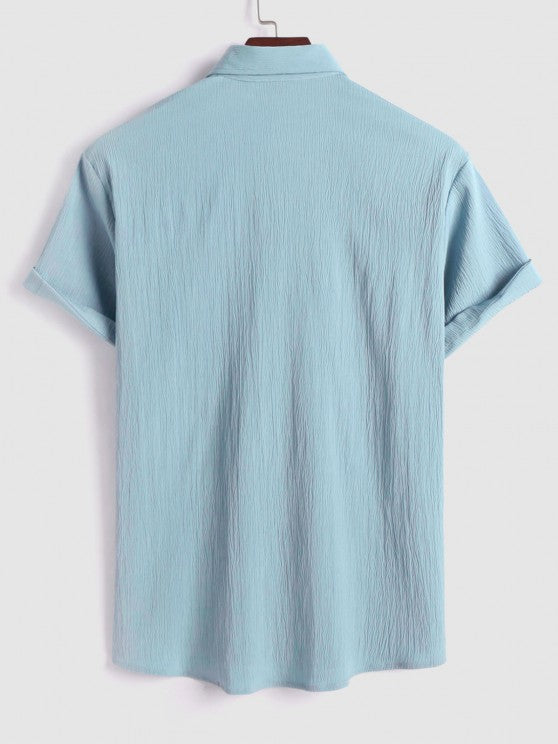 Flap Pocket Shirt And Applique Décor Shorts - Grafton Collection