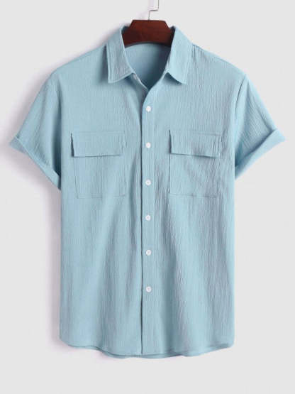 Flap Pocket Shirt And Applique Décor Shorts - Grafton Collection