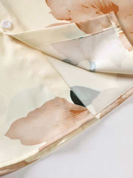 Floral Pattern Shirt And Casual Shorts - Grafton Collection