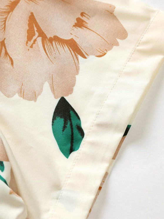 Floral Pattern Shirt And Casual Shorts - Grafton Collection