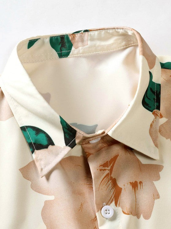 Floral Pattern Shirt And Casual Shorts - Grafton Collection