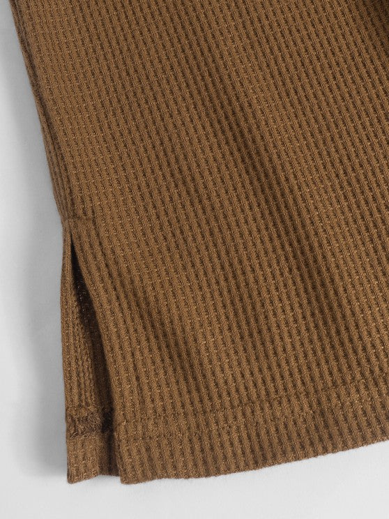 Textured T Shirt And Drawstring Shorts Set - Grafton Collection