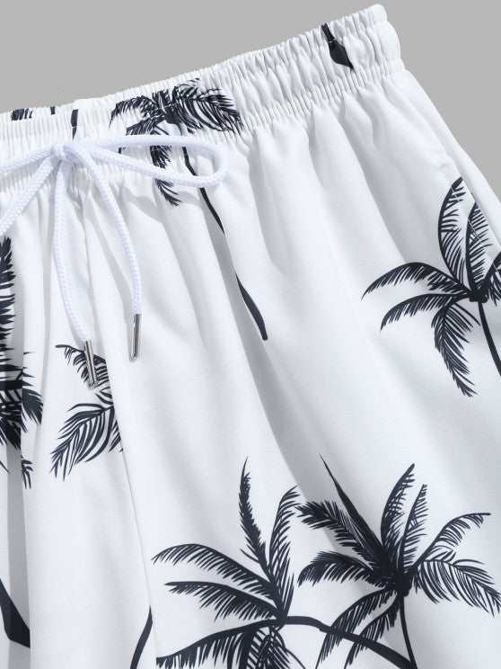 Coconut Tree Printed Shirt And Shorts - Grafton Collection