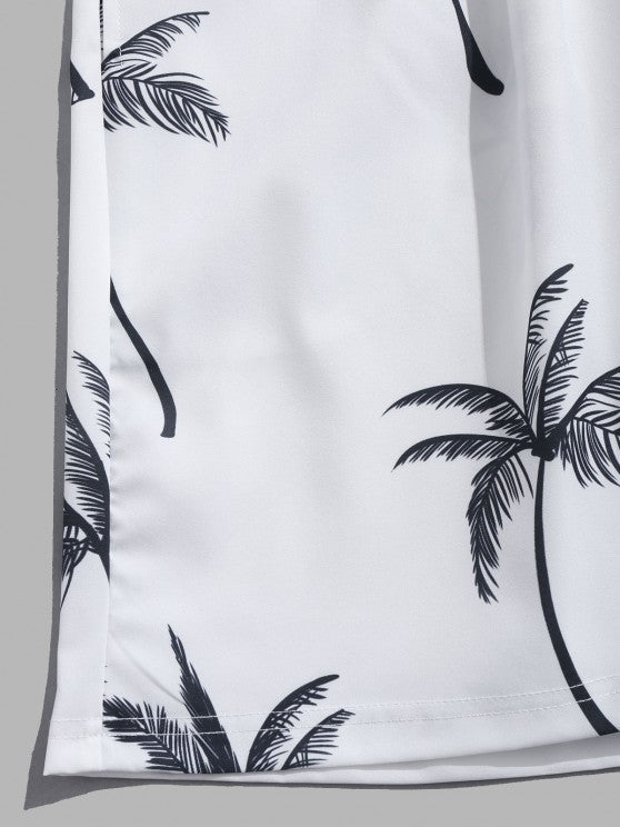 Coconut Tree Printed Shirt And Shorts - Grafton Collection
