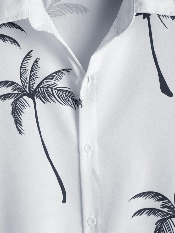 Coconut Tree Printed Shirt And Shorts - Grafton Collection