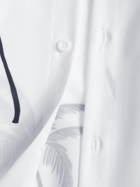 Coconut Tree Printed Shirt And Shorts - Grafton Collection