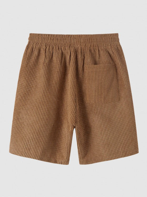 Front Pocket Corduroy Shirt And Shorts Set - Grafton Collection