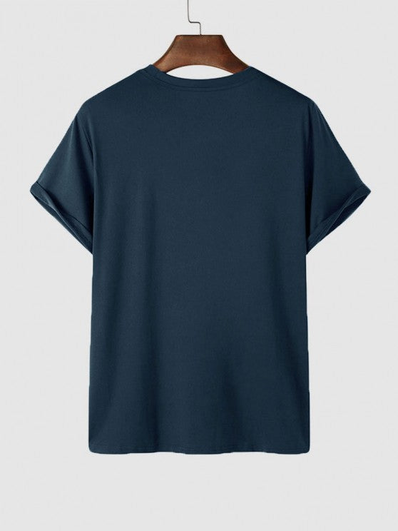 Sea Waves Pattern T Shirt With Casual Shorts Set - Grafton Collection