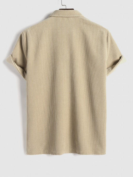 Polo Collared Corduroy Shirt And Shorts - Grafton Collection