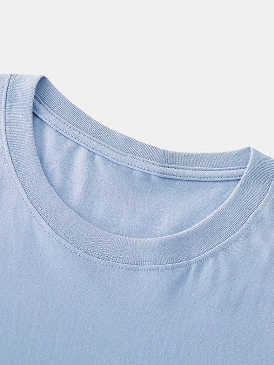 Wave Printed T Shirt And Letter Printed Cargo Shorts Set - Grafton Collection