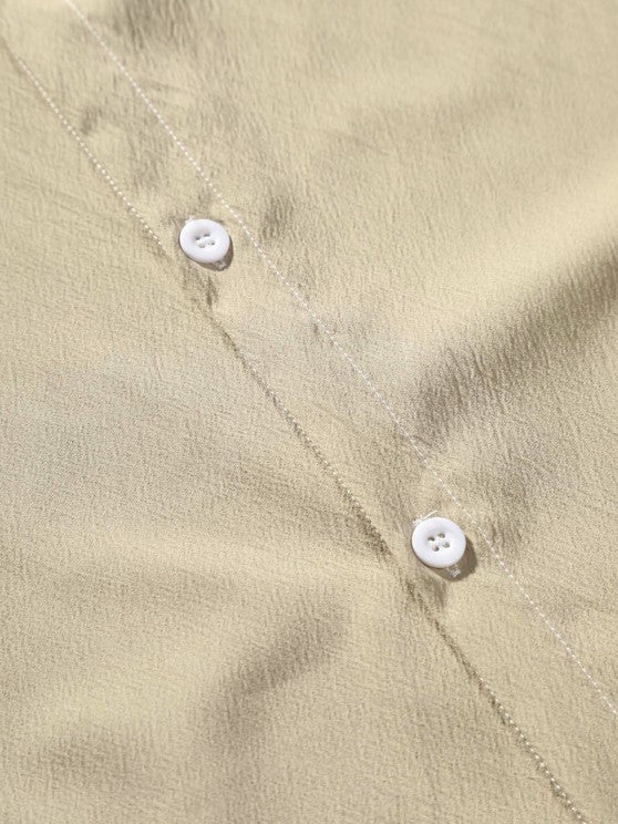 Stand Collar Shirt With Casual Shorts Set - Grafton Collection