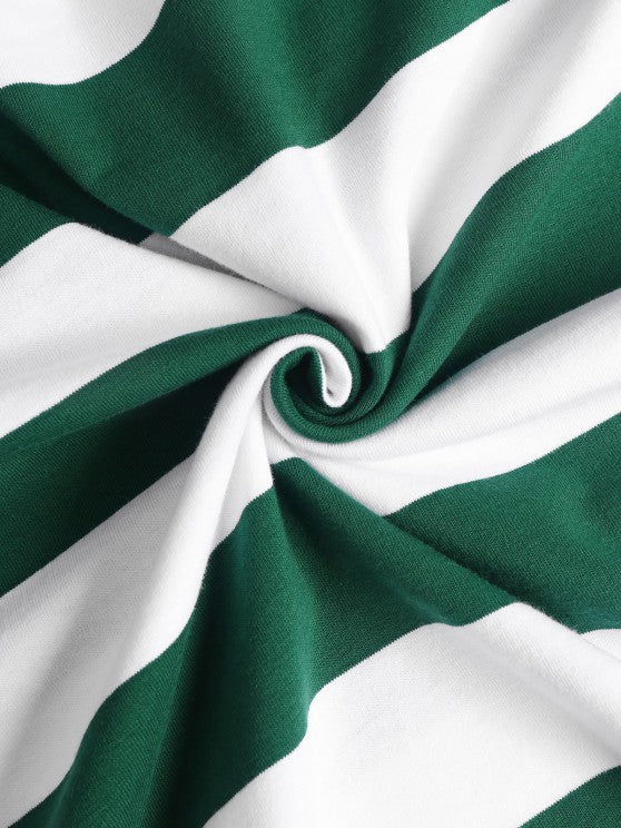 Striped T Shirt And Casual Shorts Set - Grafton Collection