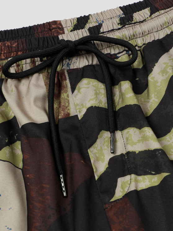 Geometric Pattern Lace Up Kimono With Casual Shorts Set - Grafton Collection