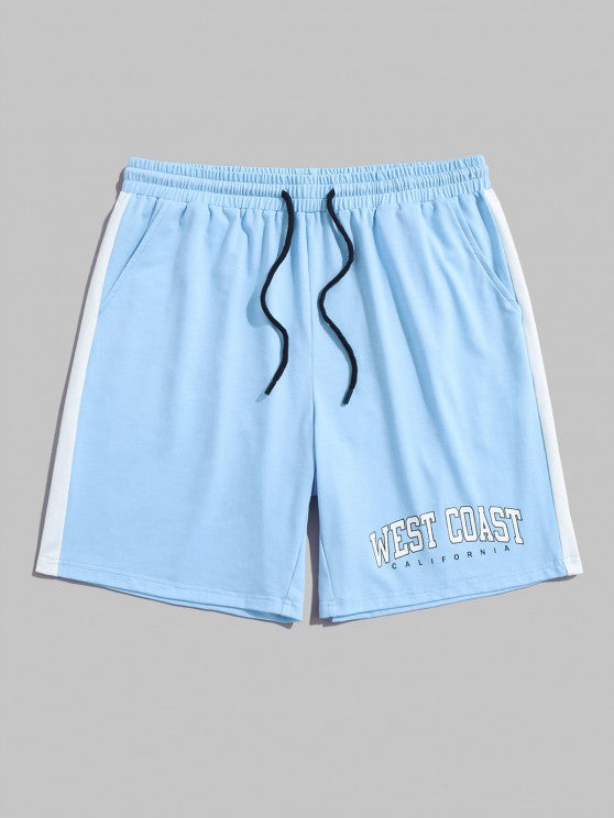 Letter Print T Shirt And Shorts Set - Grafton Collection