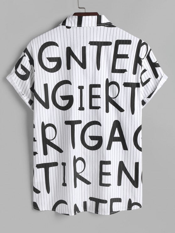 Letter Printed Shirt And Shorts - Grafton Collection