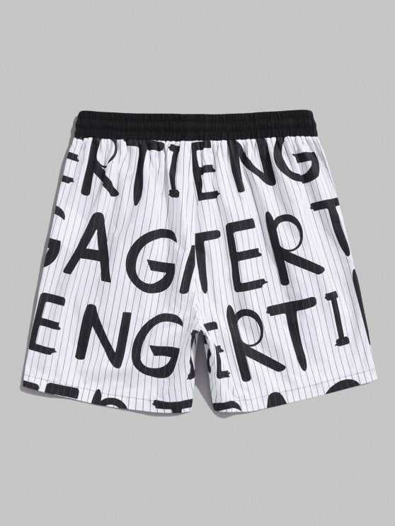 Letter Printed Shirt And Shorts - Grafton Collection