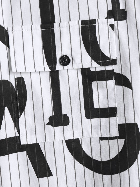 Letter Printed Shirt And Shorts - Grafton Collection