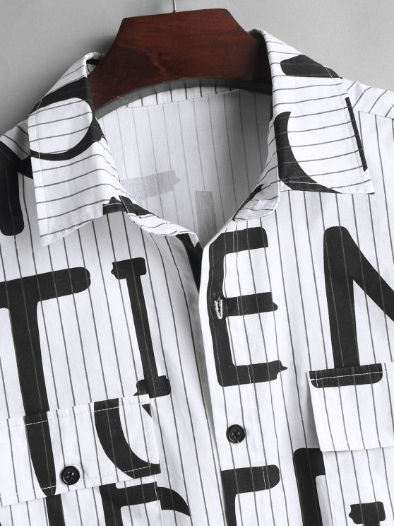 Letter Printed Shirt And Shorts - Grafton Collection