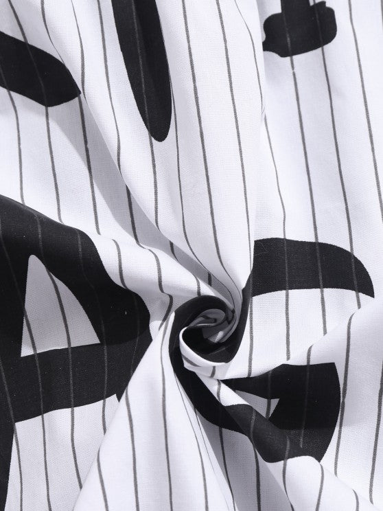 Letter Printed Shirt And Shorts - Grafton Collection