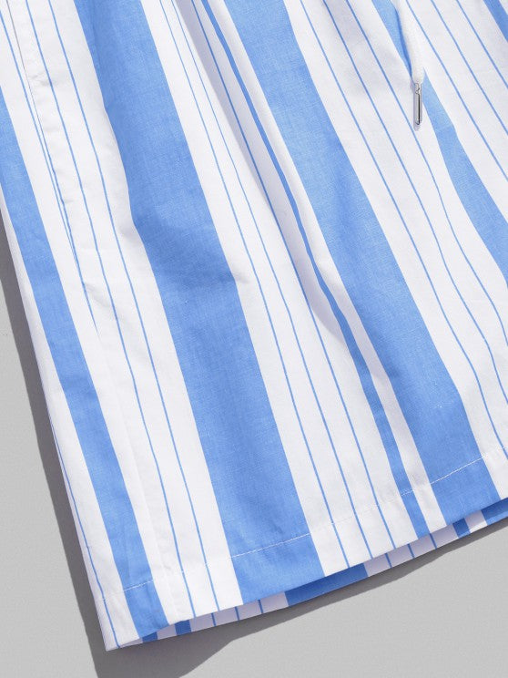 Casual Striped Shirt And Shorts - Grafton Collection