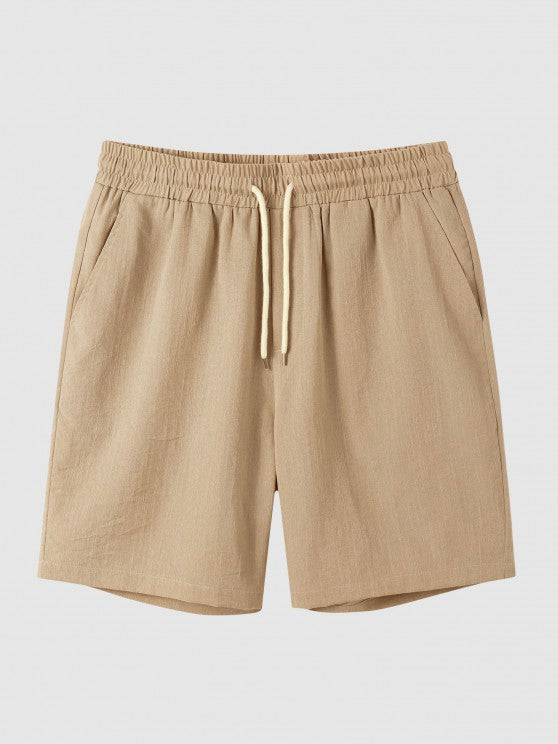 Half Button Shirt And Drawstring Shorts Set - Grafton Collection