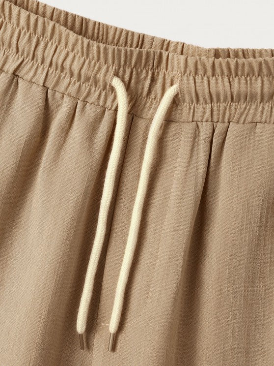 Half Button Shirt And Drawstring Shorts Set - Grafton Collection