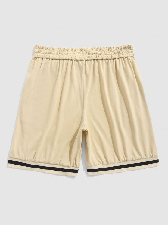 Letter Print T Shirt And Graphic Shorts Set - Grafton Collection