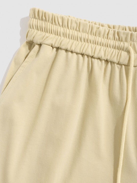 Letter Print T Shirt And Graphic Shorts Set - Grafton Collection