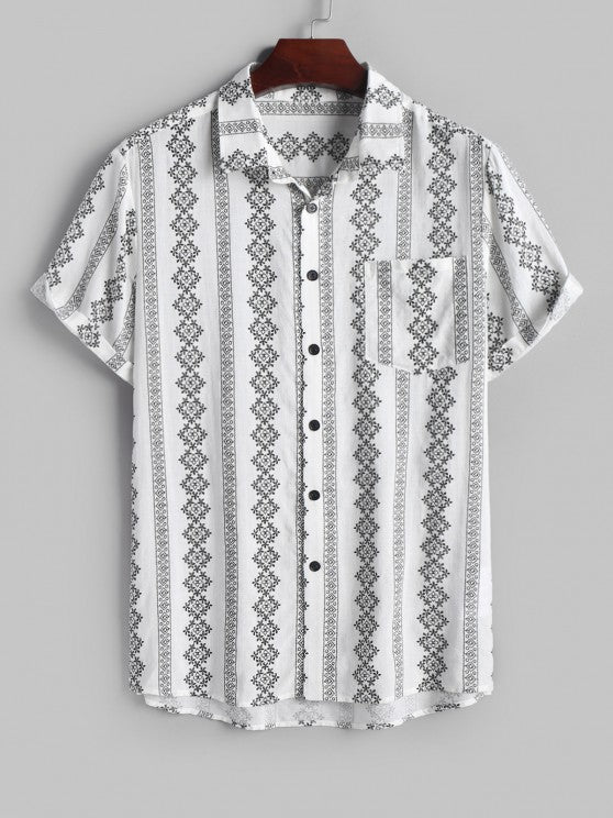 Printed Short Sleeves Shirt and Shorts Set - Grafton Collection