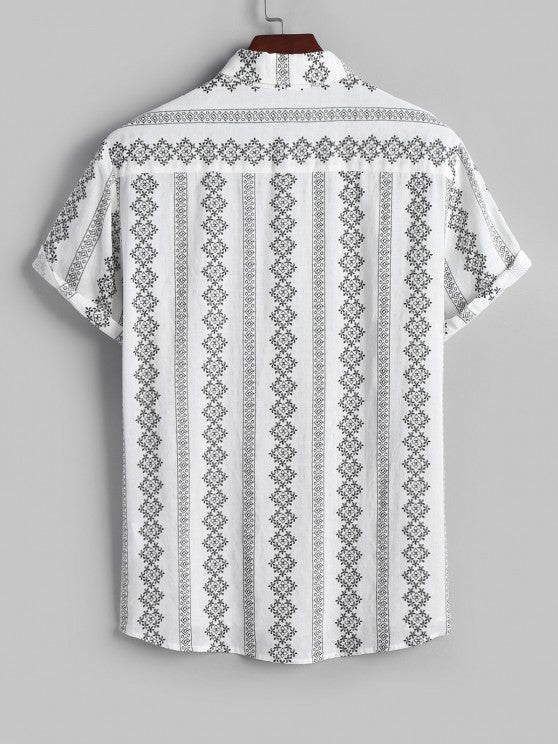 Printed Short Sleeves Shirt and Shorts Set - Grafton Collection