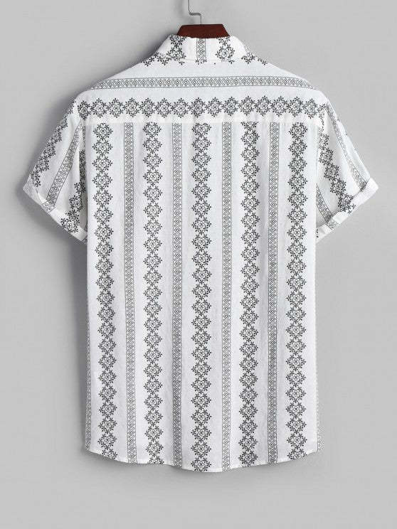 Printed Short Sleeves Shirt and Shorts Set - Grafton Collection