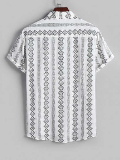 Printed Short Sleeves Shirt and Shorts Set - Grafton Collection