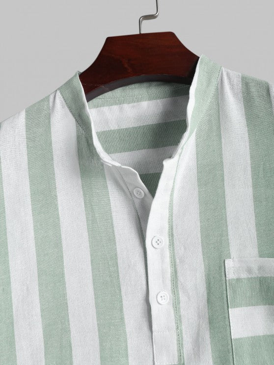 Collar Pullover Shirt And Drawstring Shorts - Grafton Collection