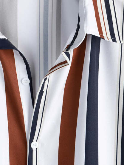 Vertical Stripes Shirt And Pants Set - Grafton Collection