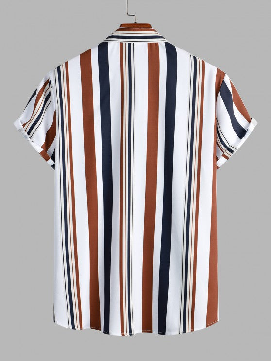 Vertical Stripes Shirt And Pants Set - Grafton Collection