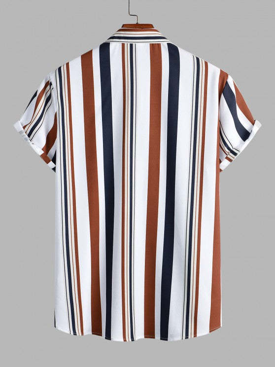 Vertical Stripes Shirt And Pants Set - Grafton Collection
