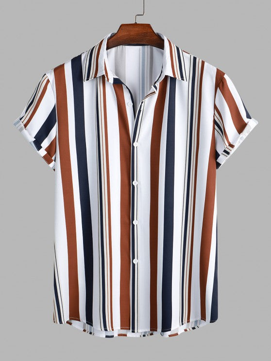Vertical Stripes Shirt And Pants Set - Grafton Collection