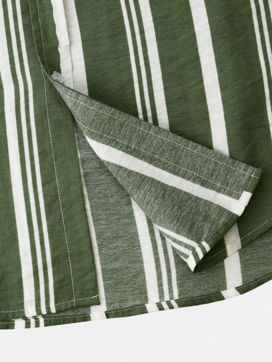 Striped Vacation Shirt And Cargo Shorts Set - Grafton Collection