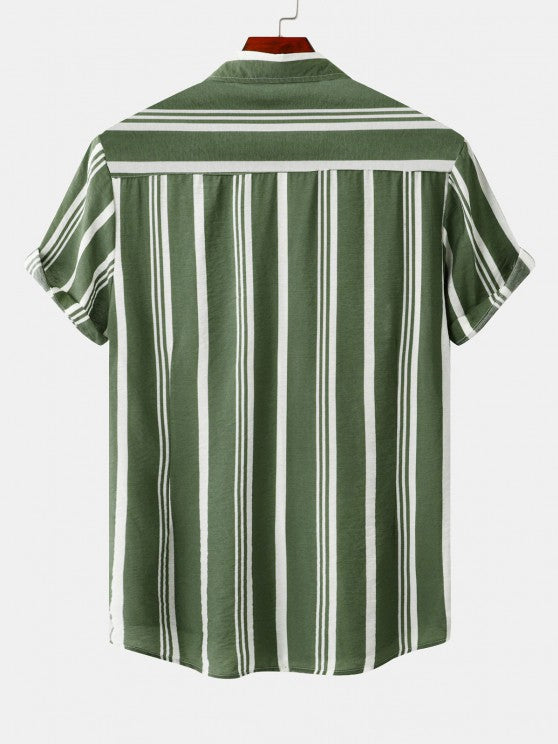 Striped Vacation Shirt And Cargo Shorts Set - Grafton Collection
