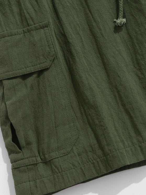 Striped Vacation Shirt And Cargo Shorts Set - Grafton Collection