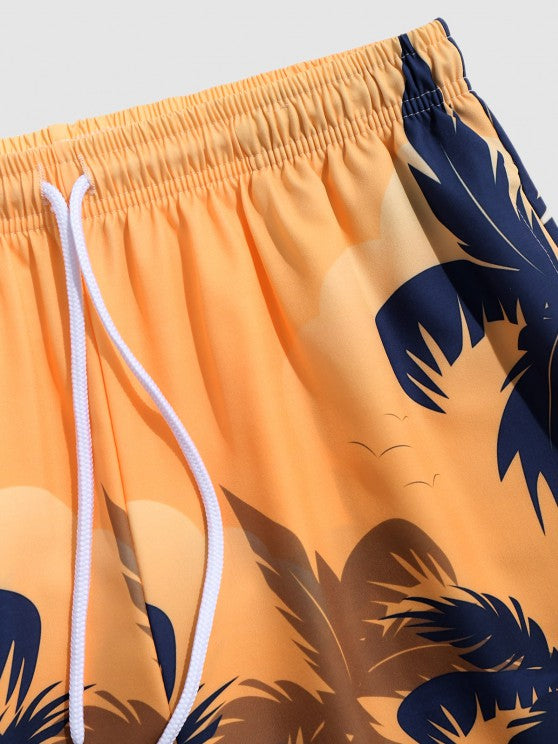 Sunset Pattern Beach Shirt And Shorts - Grafton Collection