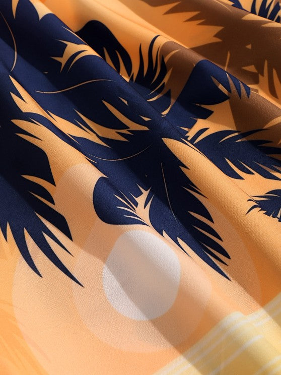 Sunset Pattern Beach Shirt And Shorts - Grafton Collection