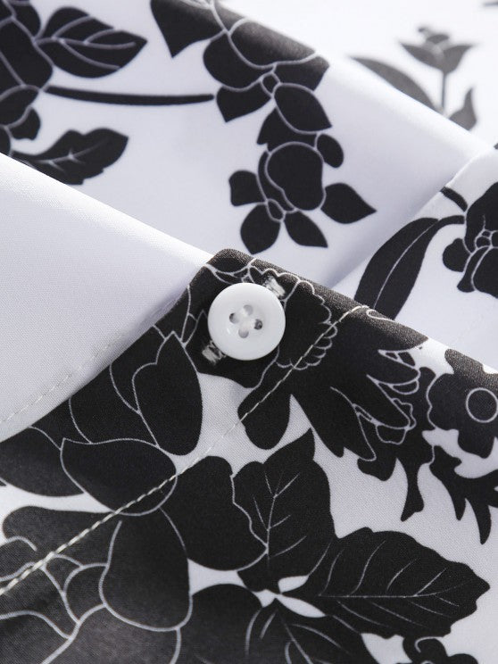 Floral Button Up Shirt With Casual Shorts Set - Grafton Collection