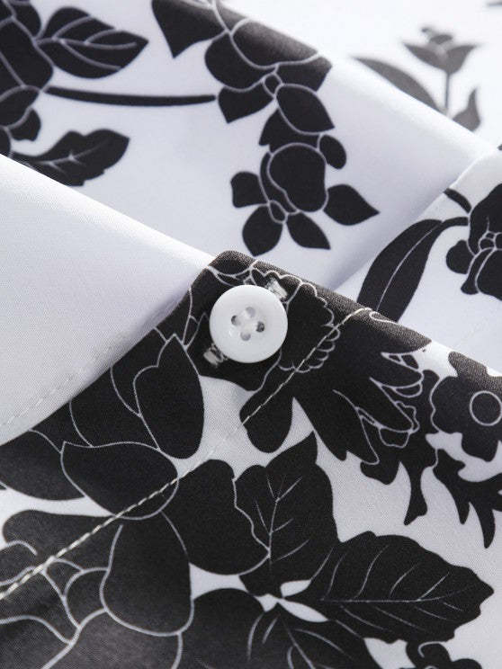 Floral Button Up Shirt With Casual Shorts Set - Grafton Collection