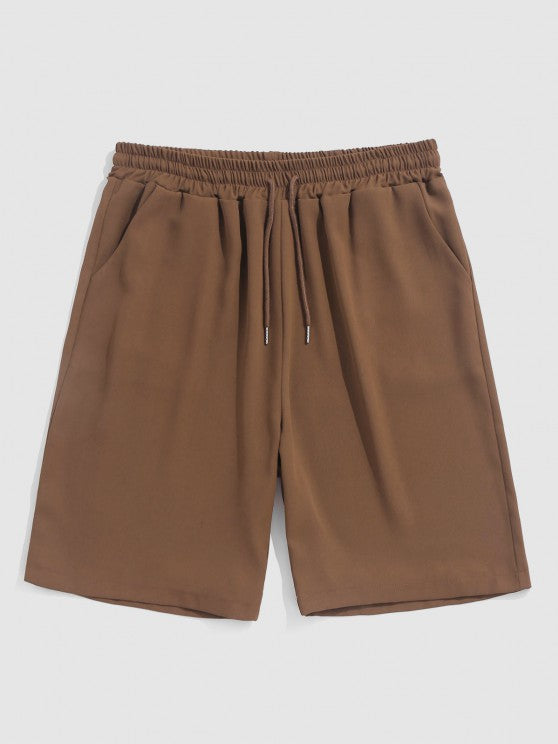 Vertical Striped Shirt And Pocket Plain Shorts Set - Grafton Collection