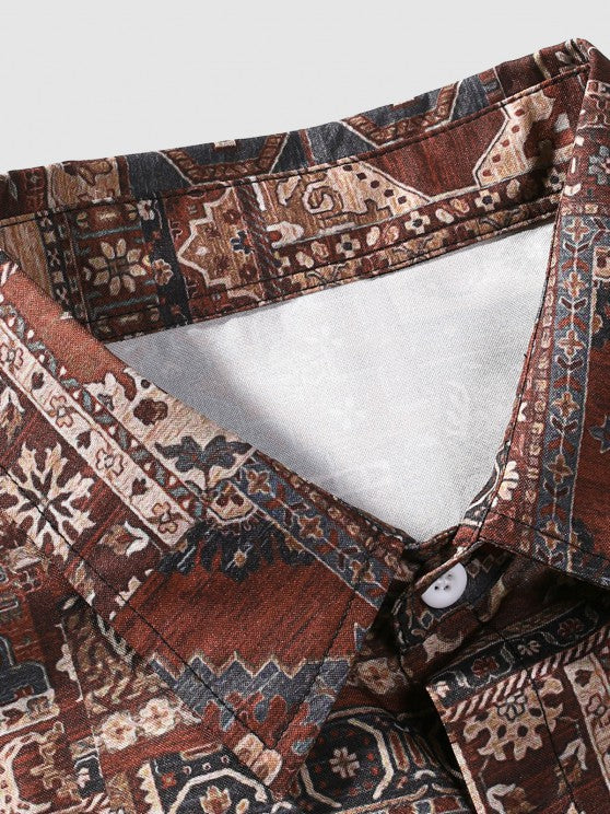 Printed Shirt And Shorts Set - Grafton Collection