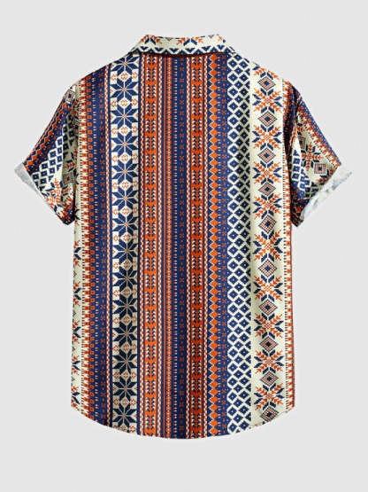 Retro Ethnic Shirt With Techwear Pants - Grafton Collection